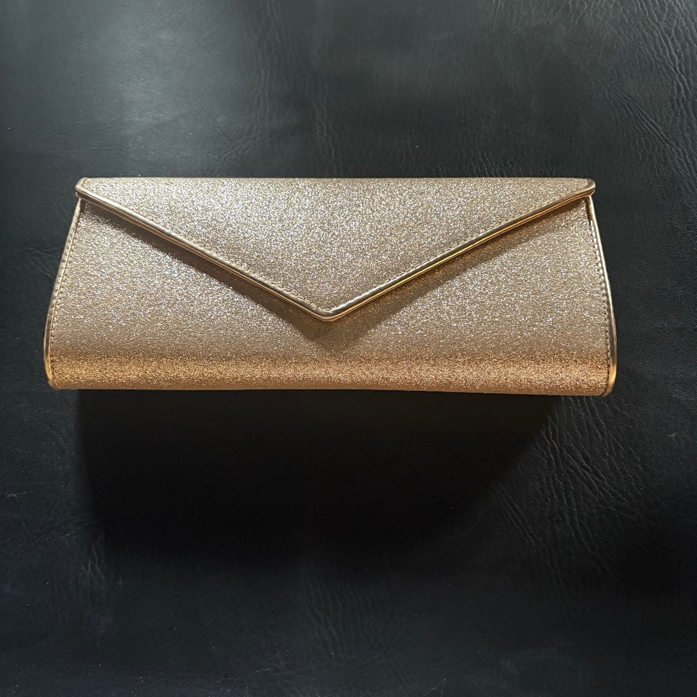 ALDO Gold Glitter Clutch with Chain Strap – Glam Evening Bag
